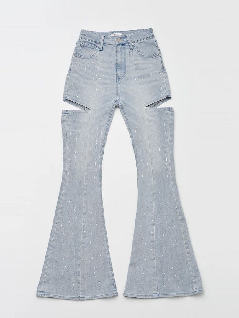 Darich ドロップビジューフレアデニムパンツ I-BLU Sサイズ