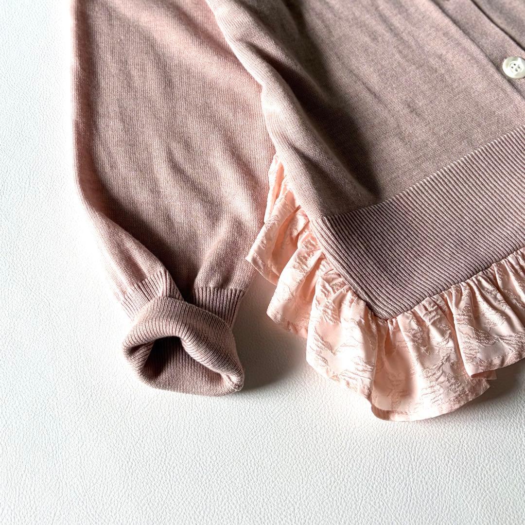 極美品✨OHGA オーガ　FRILL KNIT　フリルニットカーディガン　ピンク