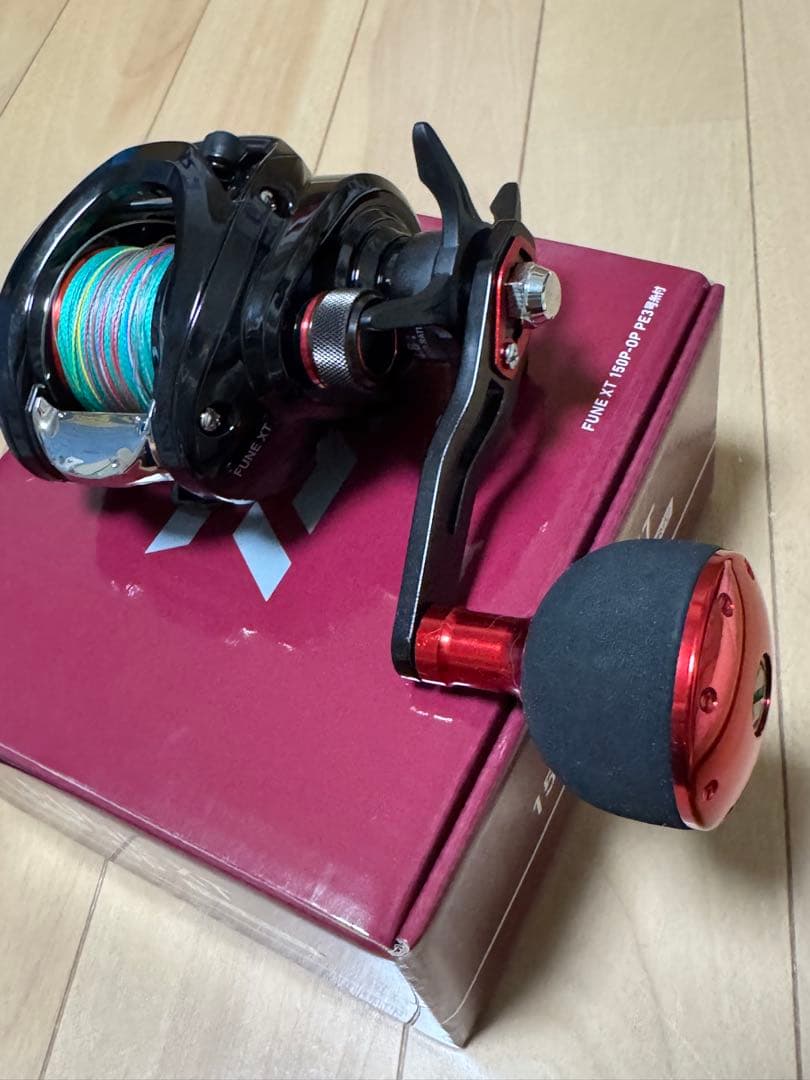 ダイワDAIWAタコ用 両軸リールフネXT150P-PE3号糸付き右ベイトリール