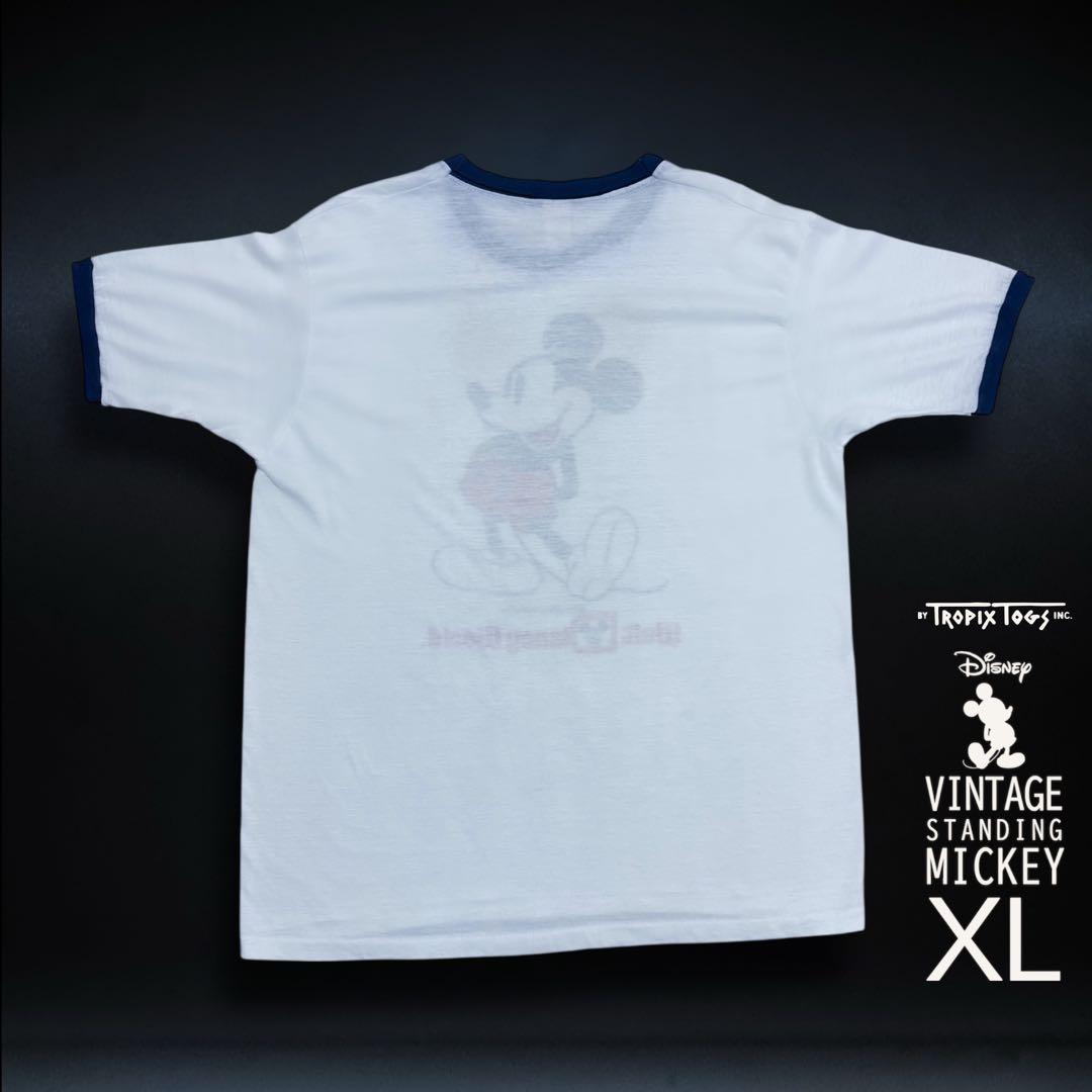 希少 エラプリ70s Disney 白足 ミッキー XL USA製 ビンテージ