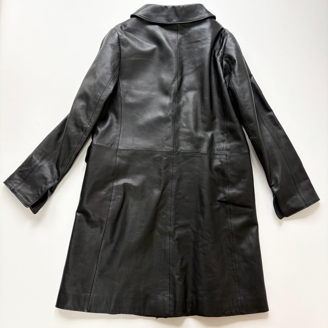 49AV. ジュンコシマダ 羊革 レザーコート ラウンドカラー 40 ブラック