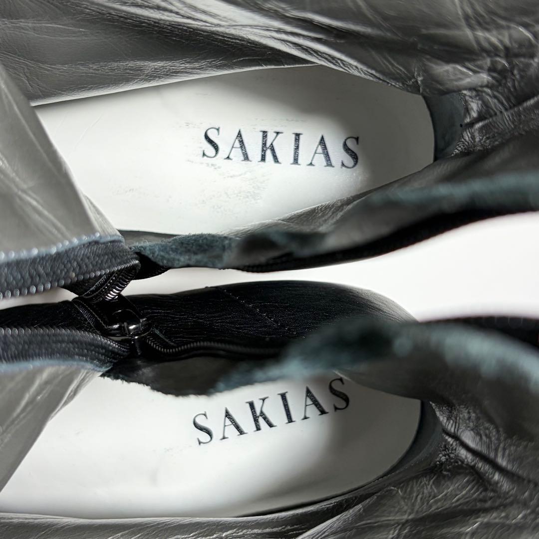 極美品☆SAKIAS 5-LAB ファイブステッチ ショートブーツ 黒 37