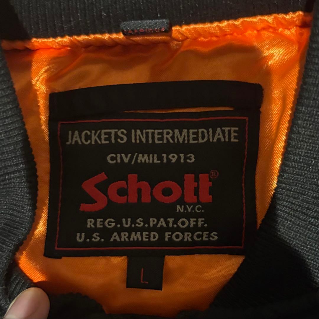 Schott MA-1 フライトジャケット L ブラック 新品