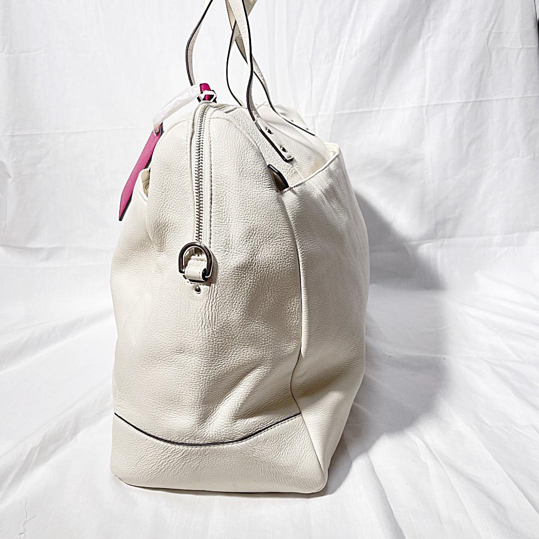 未使用 COACH コーチ レザー ボストンバッグ ホワイト 2way