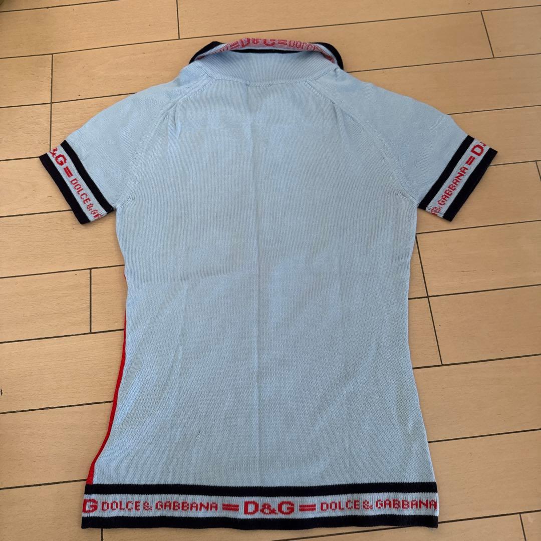 D&G 半袖ポロシャツ 24/38 赤/青