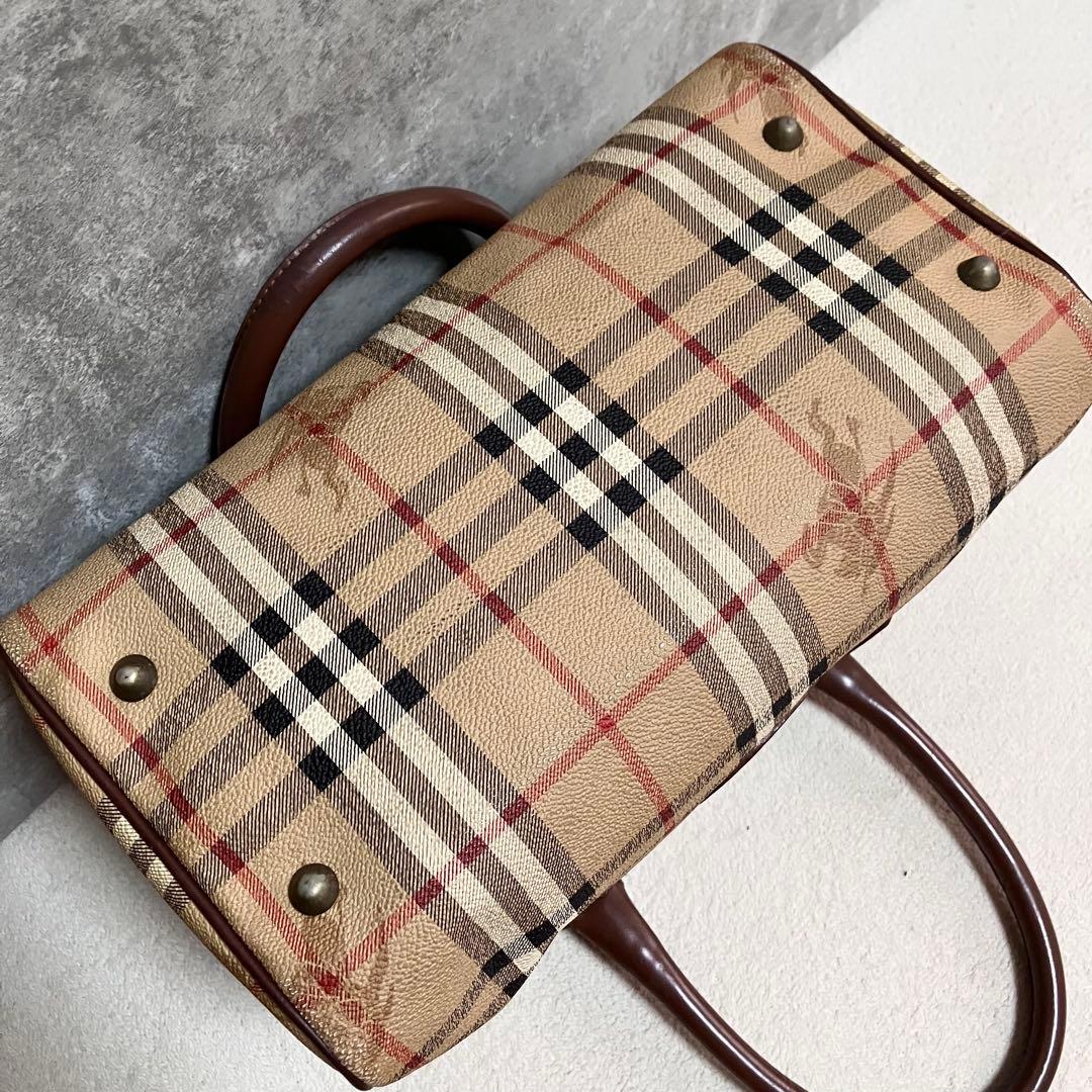 BURBERRYS ボストンバッグ　ノバチェック　シャドーホース　PVC レザー