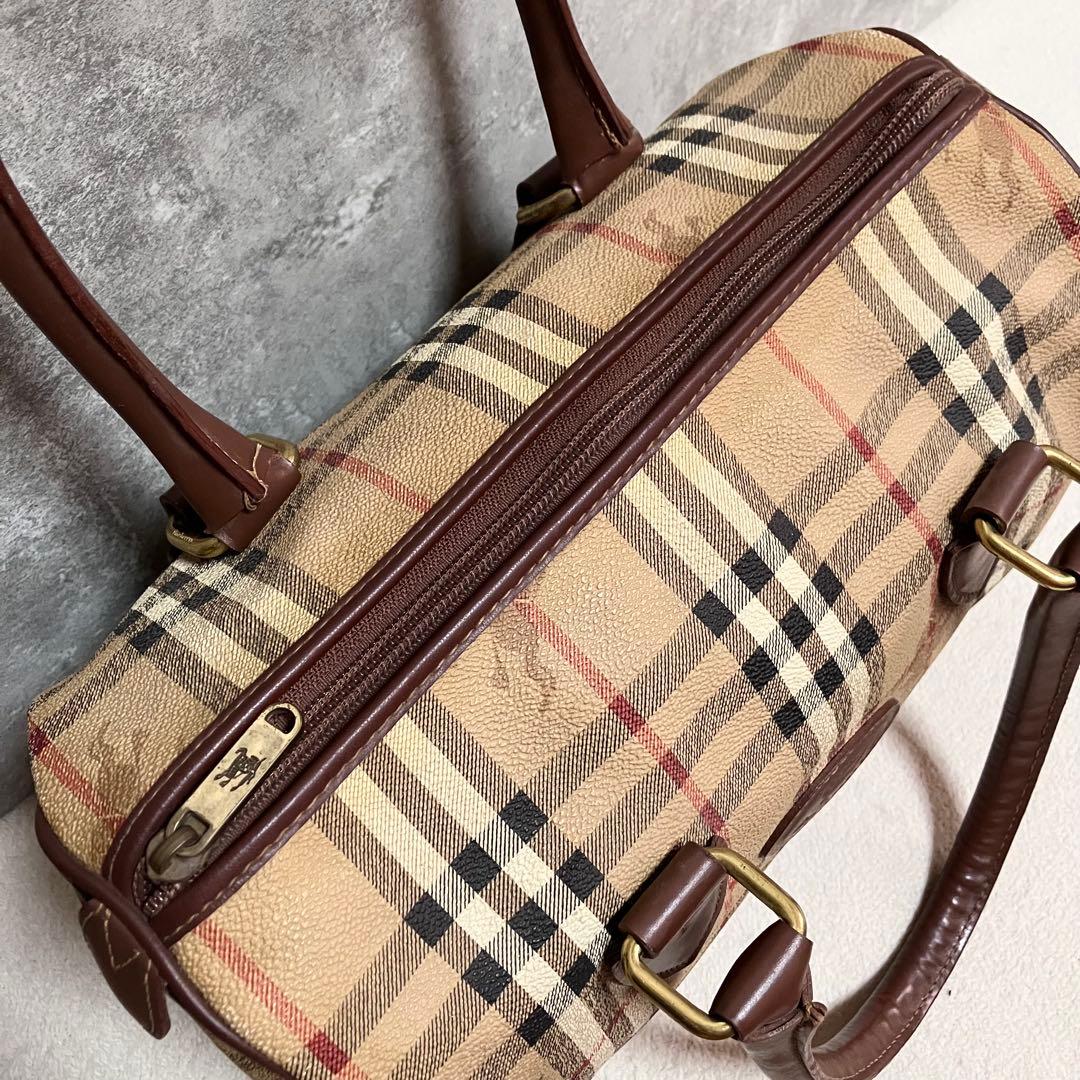 BURBERRYS ボストンバッグ　ノバチェック　シャドーホース　PVC レザー