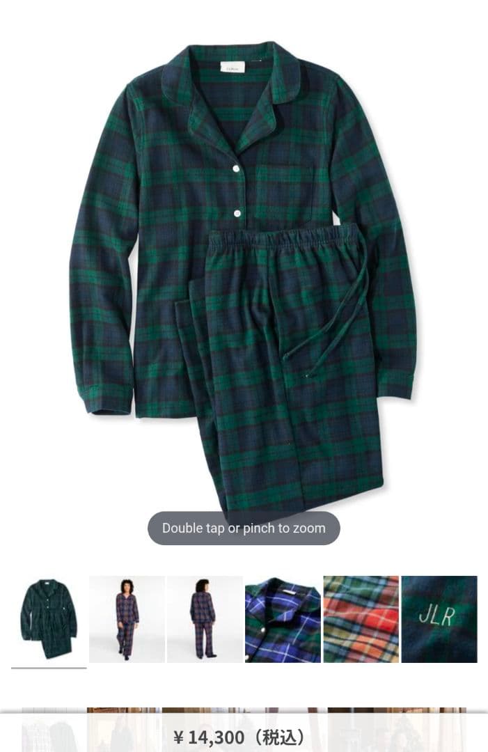 L.L.Bean ウィメンズ スコッチ　プラッド　フランネル　パジャマ