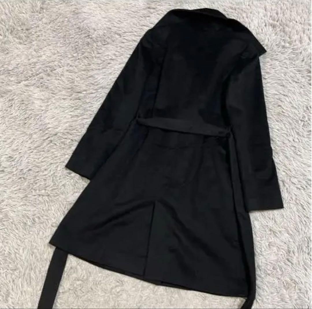 美品 23区 カシミヤ100% ショールカラー ロングコート ベルテッド 黒38