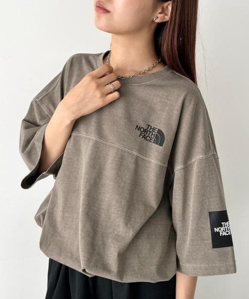 韓国限定☆ THE NORTH FACE ロゴ ステッチ Tシャツ ブラウン M