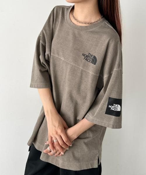 韓国限定☆ THE NORTH FACE ロゴ ステッチ Tシャツ ブラウン M