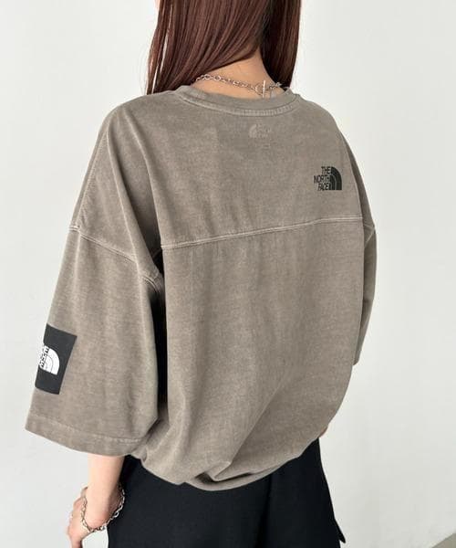 韓国限定☆ THE NORTH FACE ロゴ ステッチ Tシャツ ブラウン M
