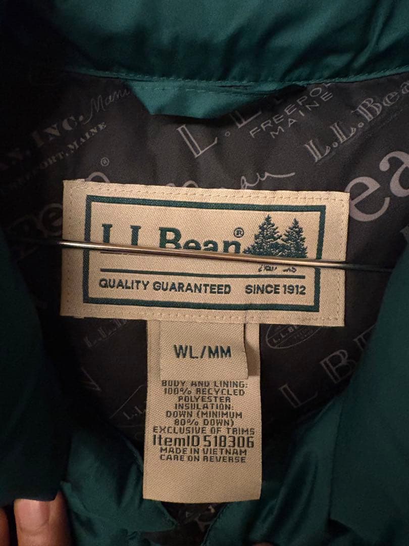 L.L.Bean グリーン ダウンベスト WL/MM