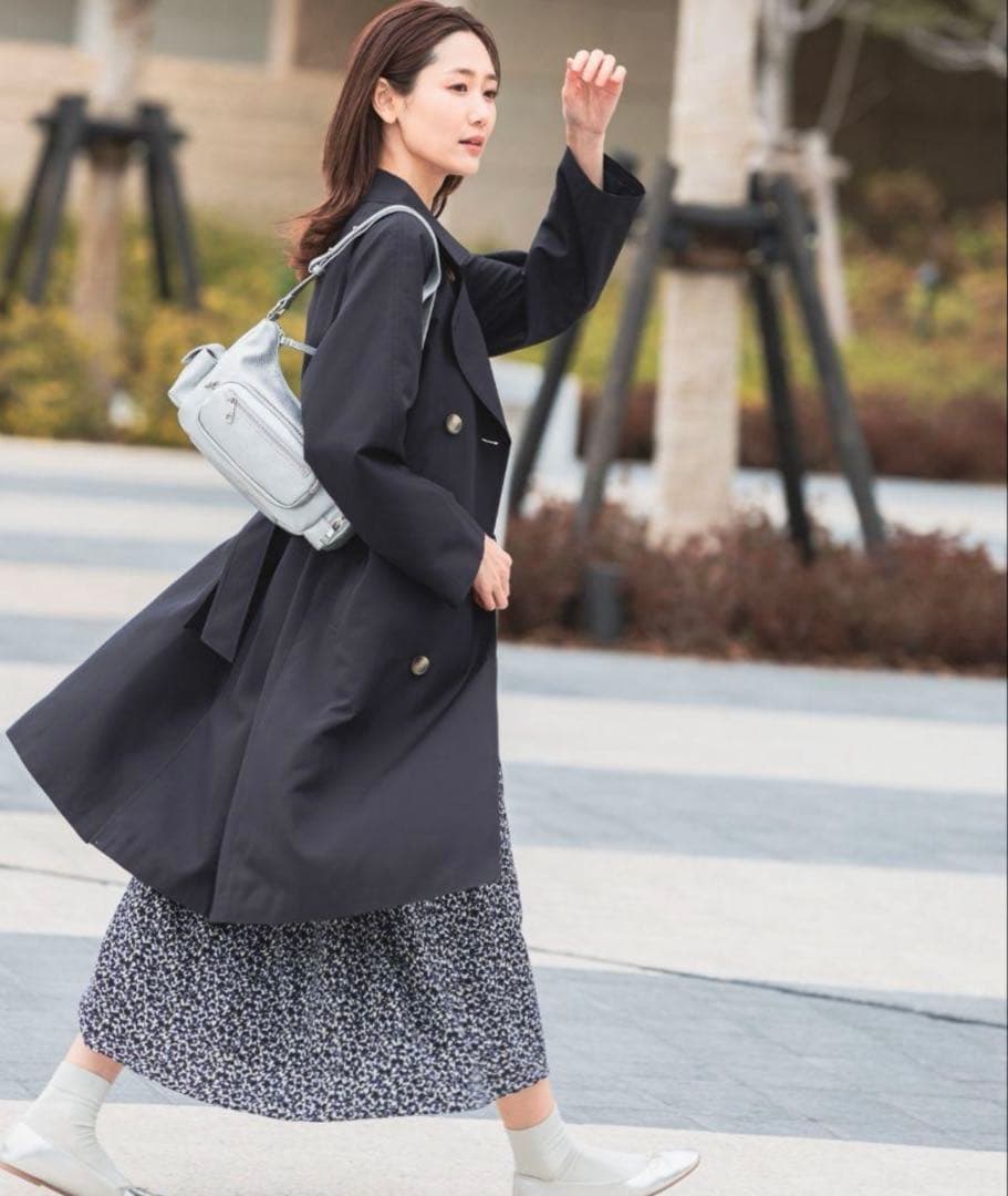 GLOBAL WORK エアかる撥水トレンチコート