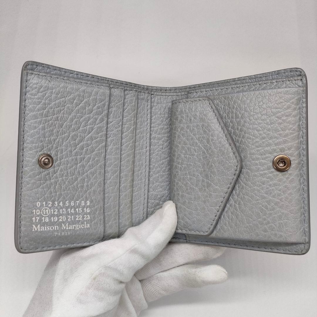 【美品】Maison Margiela 4ステッチ 二つ折財布 ライトグレー