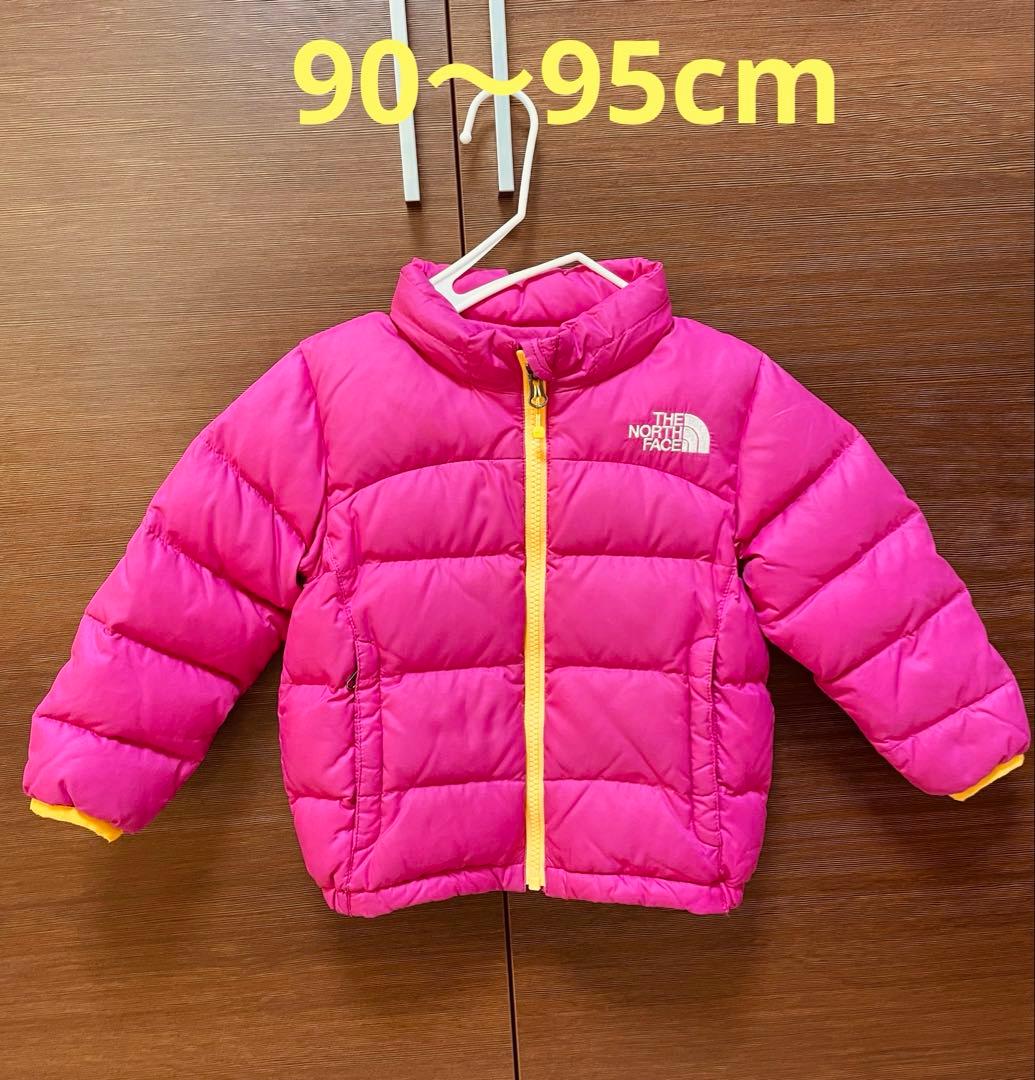 THE NORTH FACE ピンクダウンコート　90センチ　フード取り外し可