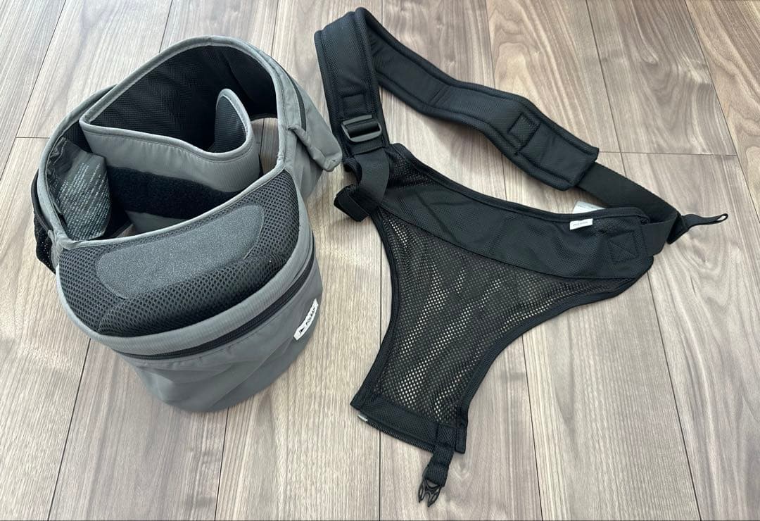 ポルバン ヒップシート シングルショルダー セット 抱っこ紐 グレー 美品