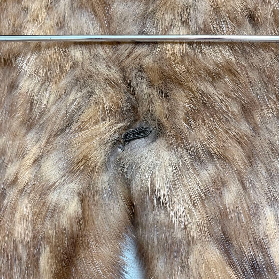 美品★ロシアンセーブル編み込みフリルマフラー