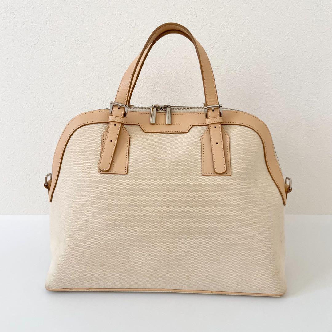 美品　Burberry キャンバス　ノバチェック　ミニボストンバッグ　ハンド