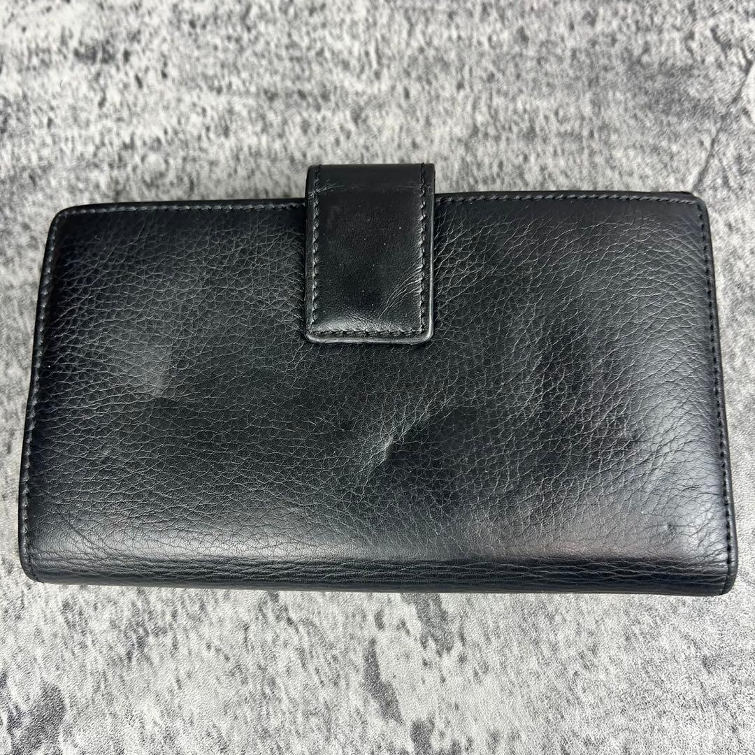 DIOR レザー トロッター 二つ折り財布 ブラック