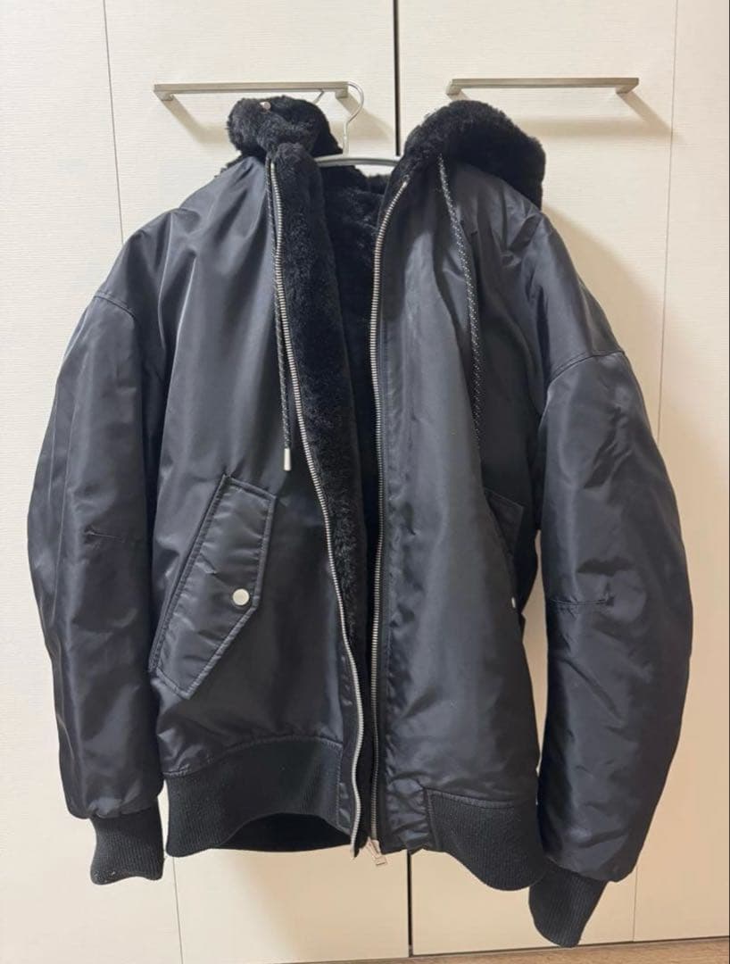 ZARA ファージャケット ブラック リバーシブル ボンバージャケットパーカー