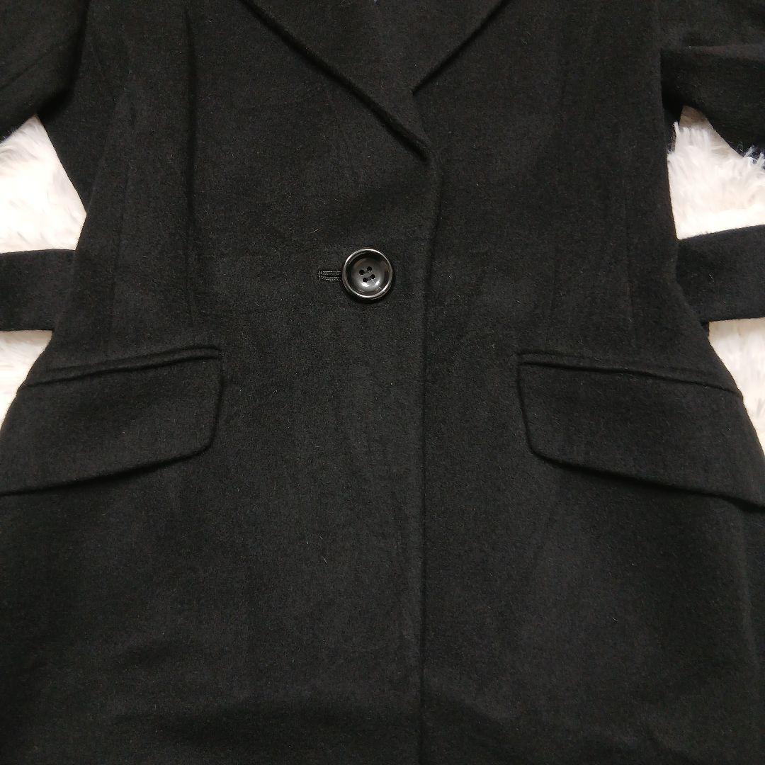極美品　アンタイトル　ロングチェスターコートベルト付　ウール　黒　4(LL相当)