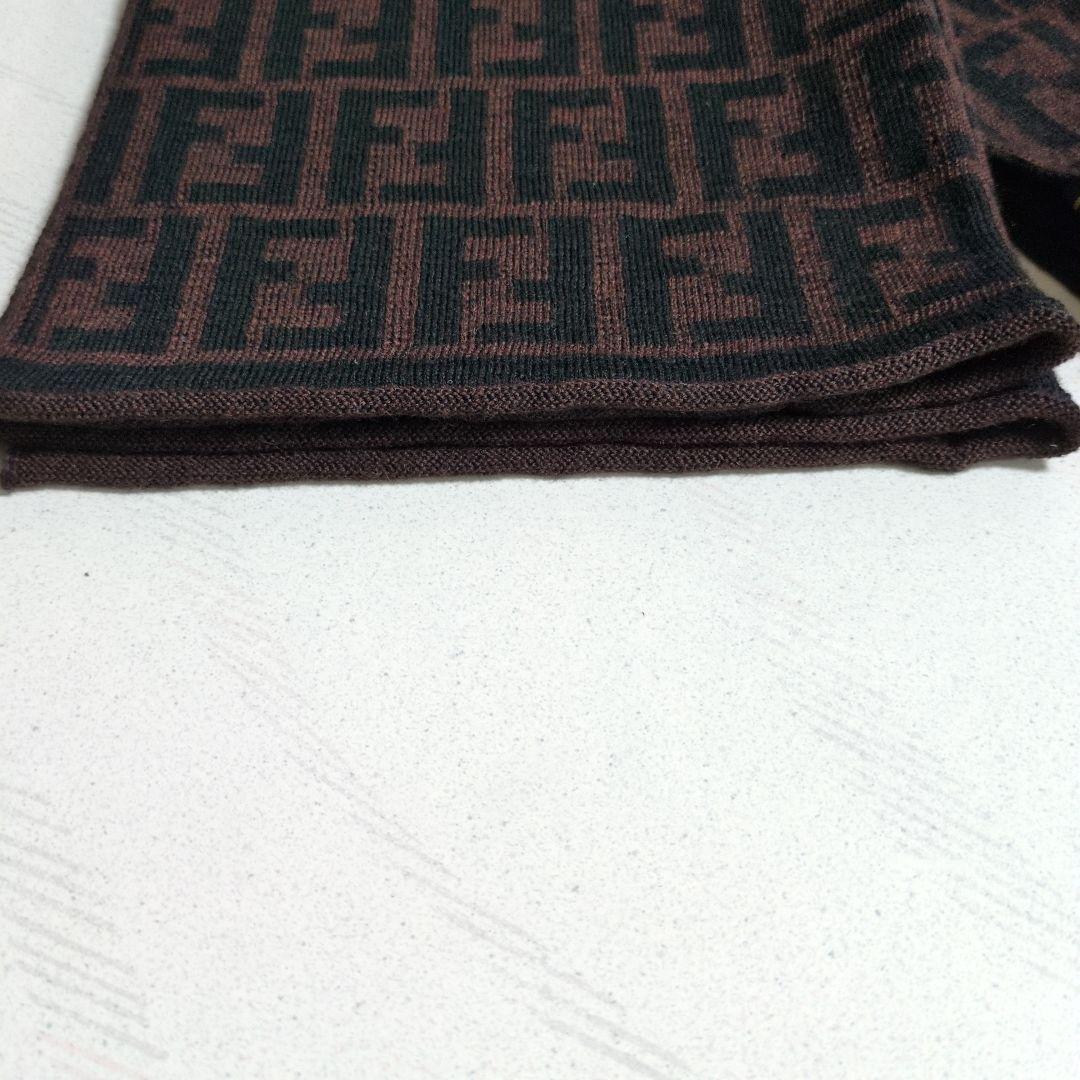 FENDI ズッカ柄 マフラー ストール 総柄 ウール100%