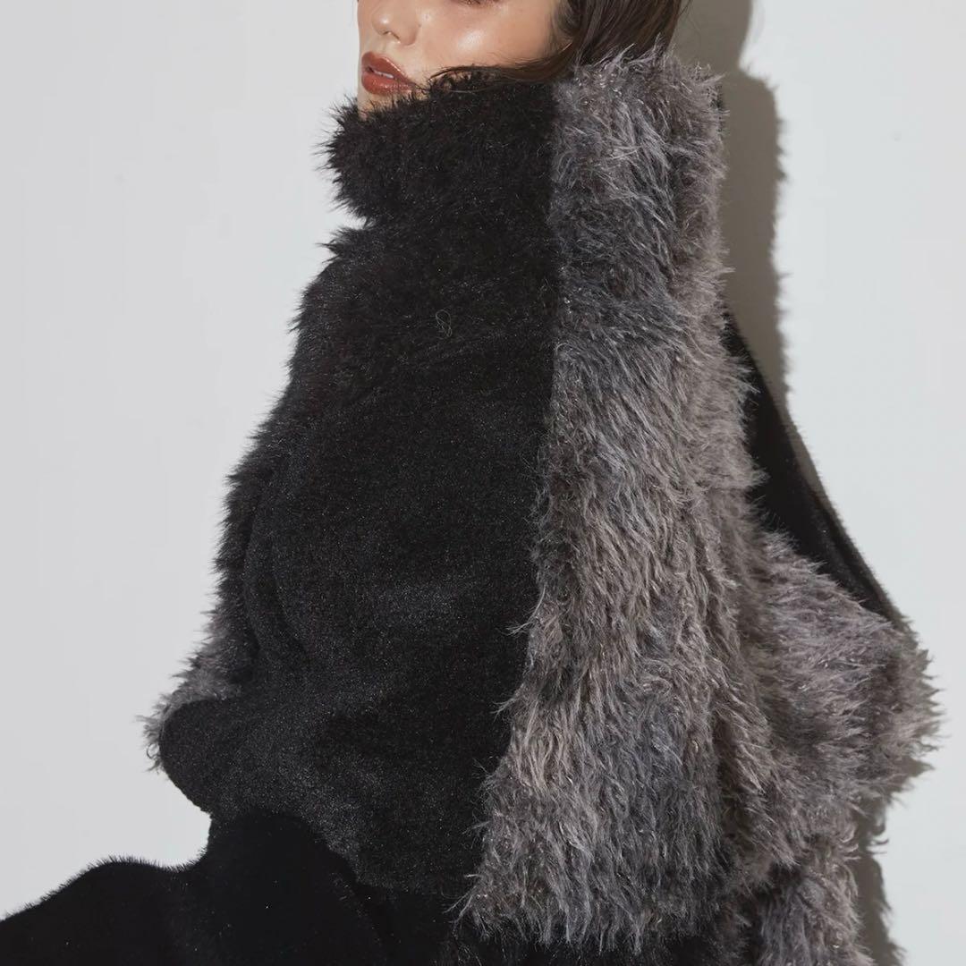 小物 Andrea&Co. FOUR FURS JOINED PONCHO