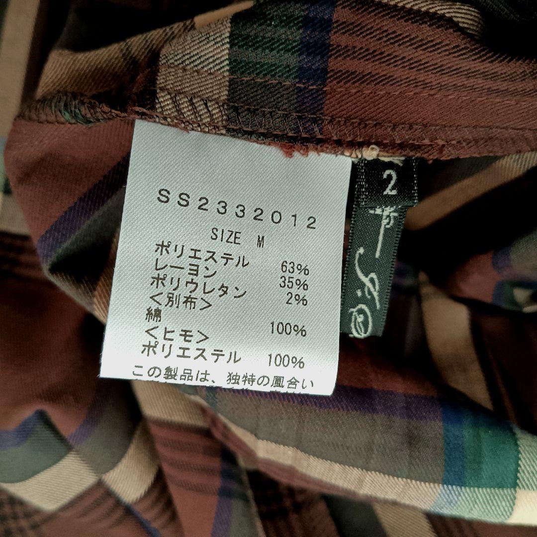 新品タグ付き j.sloane チェックプリーツ スカート日本製Mブラウン
