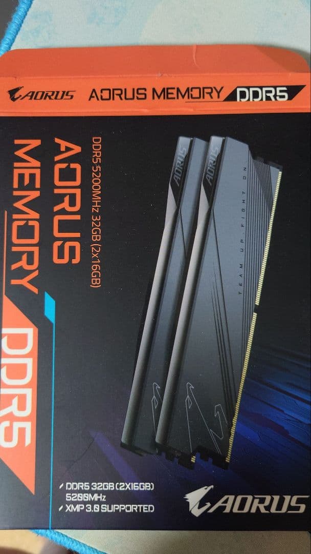 GIGABYTE AORUS DDR5-5200 16GBx2枚組.合計32GB