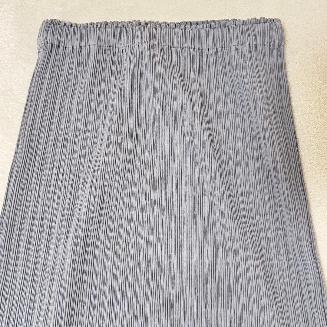 極美品✨ISSEY MIYAKE プリーツ　グレー　ロングスカート　サイズM