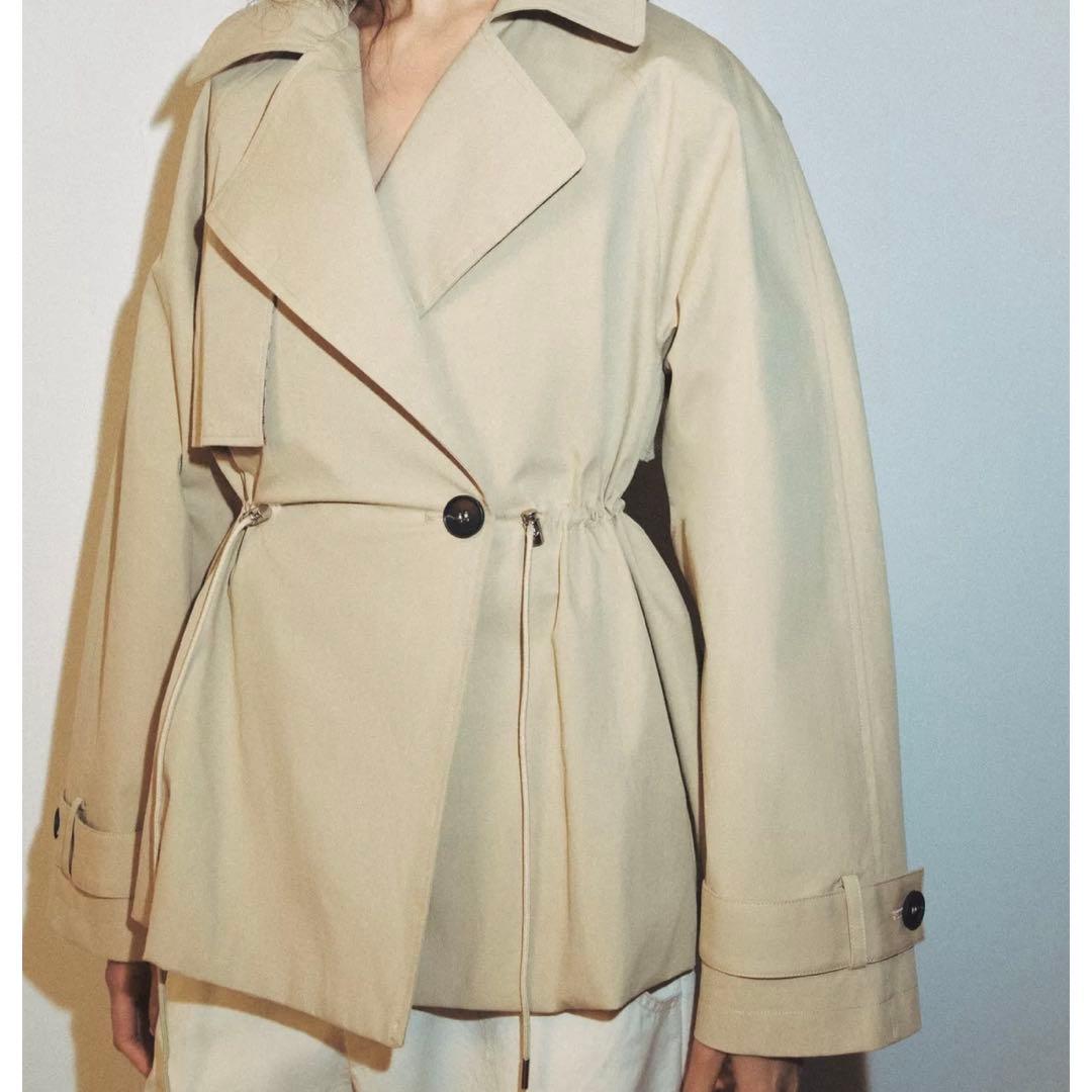 ZARA 調節可能なウエスト ショートトレンチコート S
