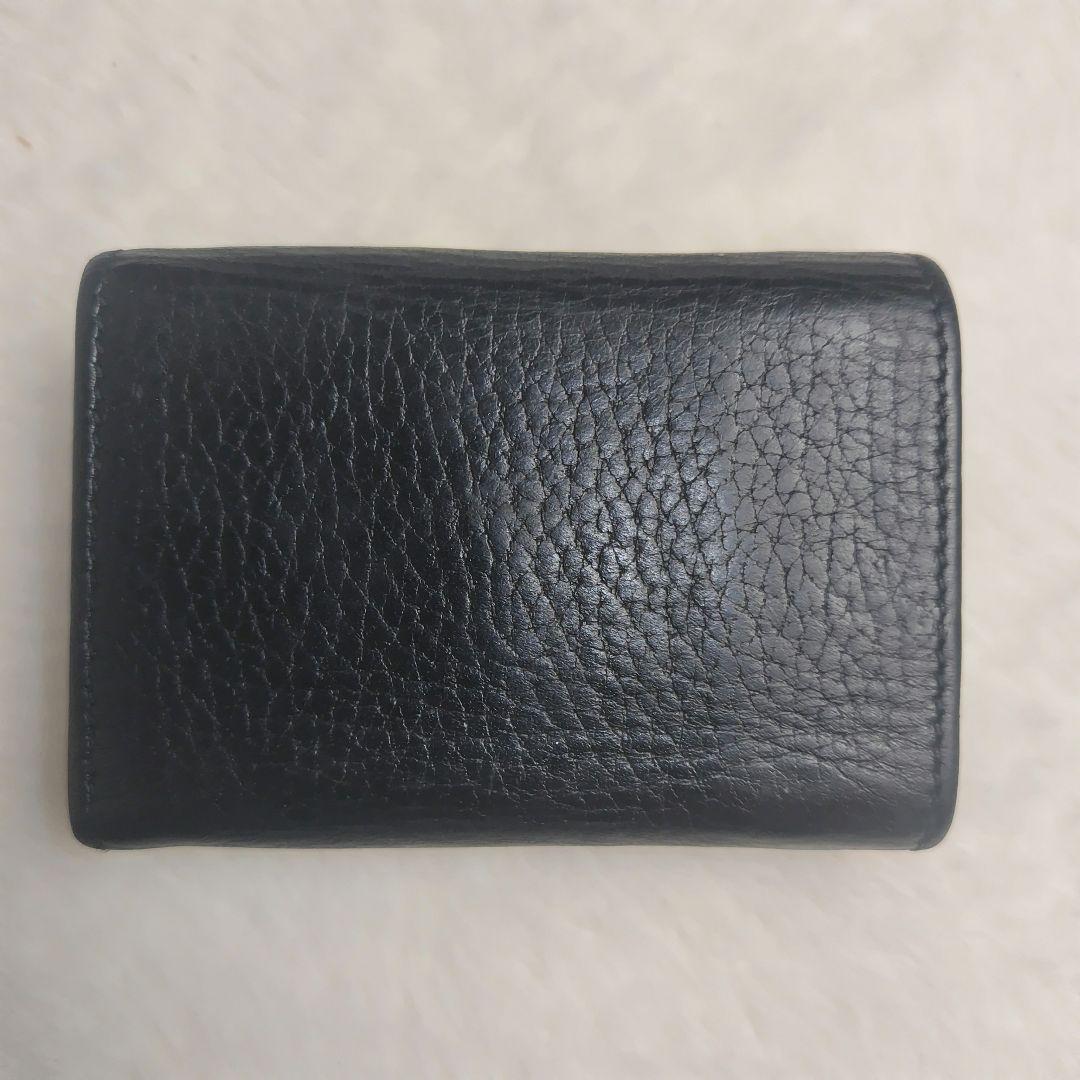 ✨美品✨GUCCI　GGマーモント 三つ折財布 シボ革 黒　23277・2184