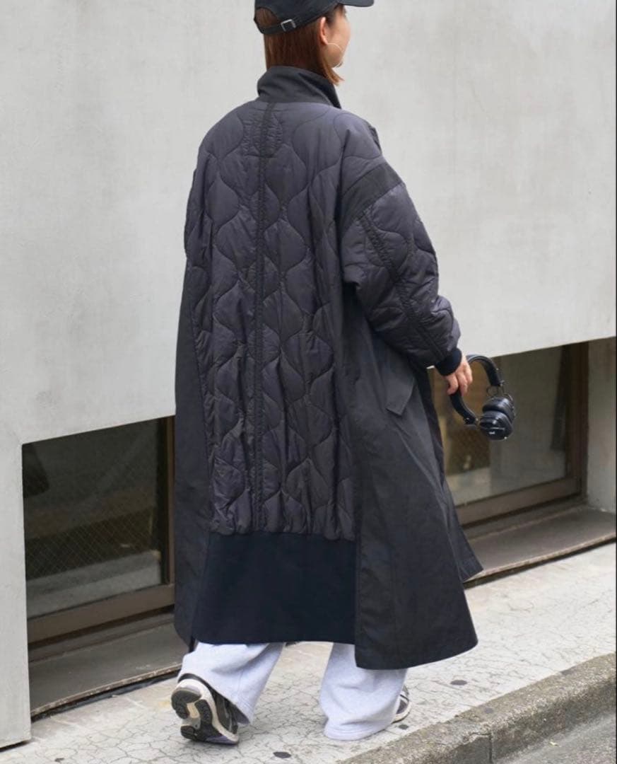 すetsintä CIAOPANICブラック キルティング ロングコート