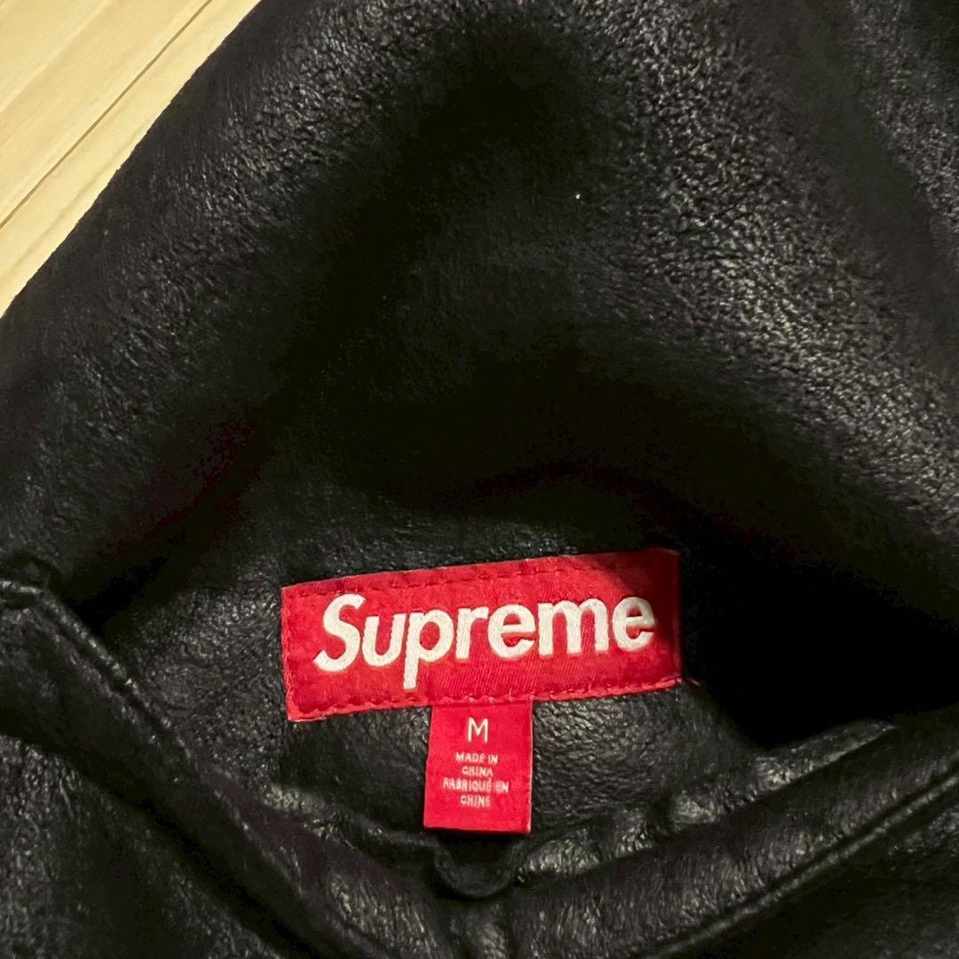 Supreme フェイク レザー リバーシブル ベスト M 黒