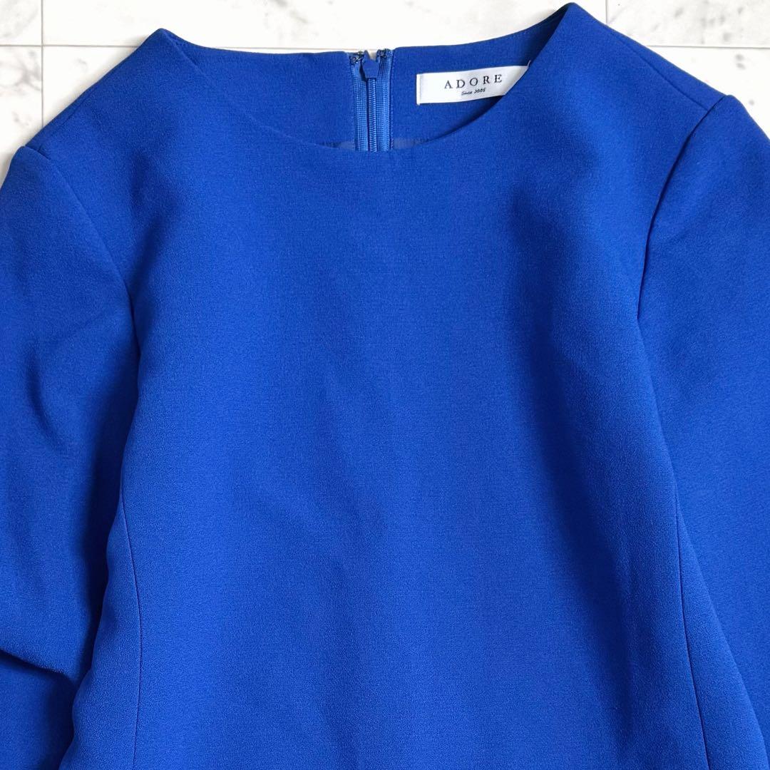 美品♪ アドーア ADORE フレアワンピース チュニック ブルー