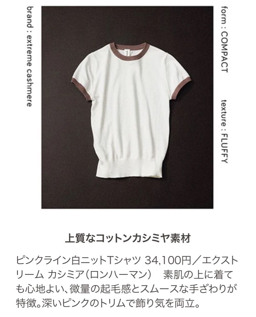 新品　extreme cashmere エクストリームカシミヤ　リンガーTシャツ