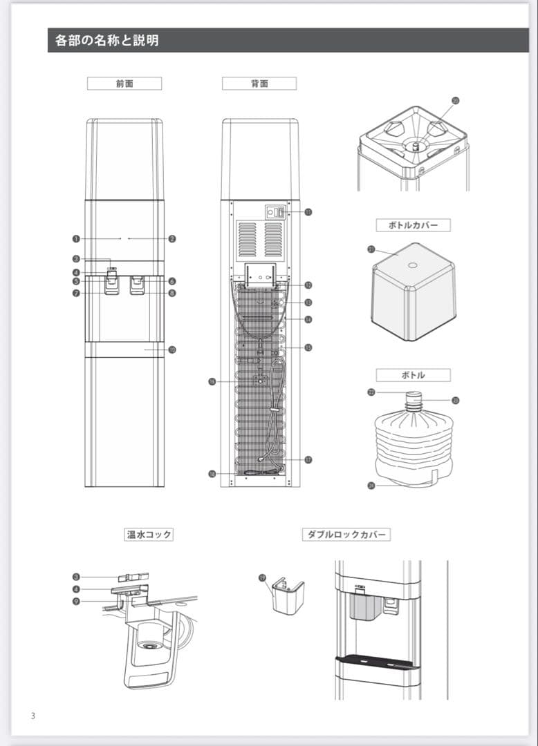 amadana ウォーターサーバー HC23D1L-PW-AW 新品未開封