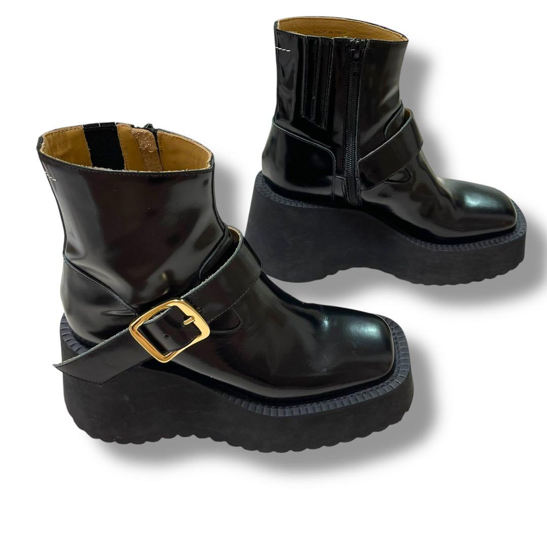 Maison Margiela ショートブーツ 37.5 厚底 ブラック MM6