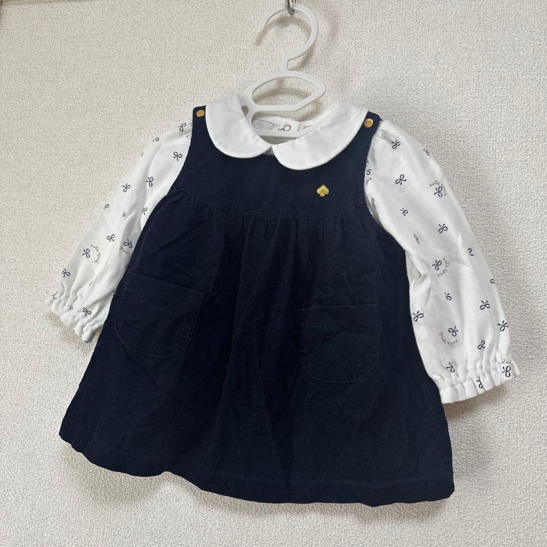 ケイトスペード ボウカットソー&ジャンパースカートセット 80 美品
