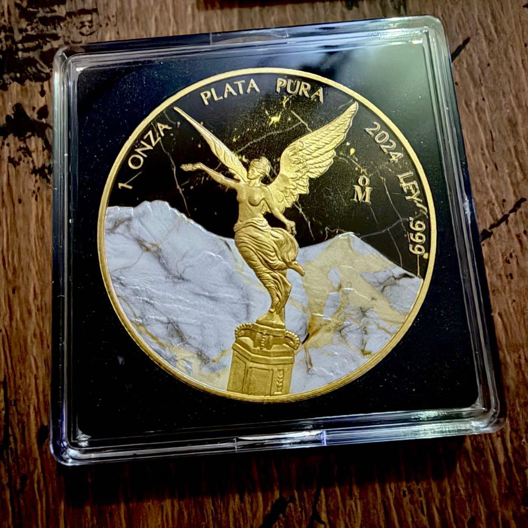 レア☆2024 リベルタード ゴールデンマーブル 1oz 銀貨 純銀 メキシコ