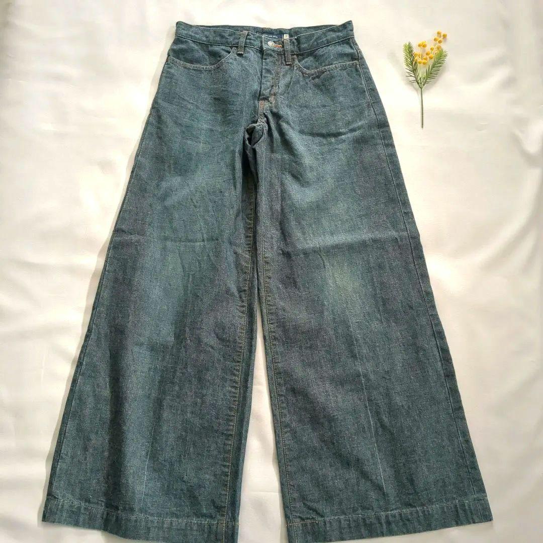Spick & Span│ワイドデニムパンツ 日本製 手洗い可 ブルー 38