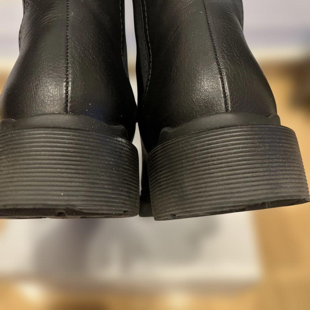 ツモリチサト黒 レザー サイドゴアブーツ