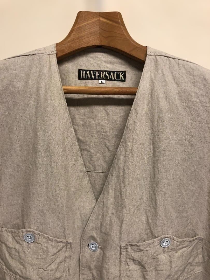 HAVERSACK リネンノーカラージャケット▼美品！▼￥35,200