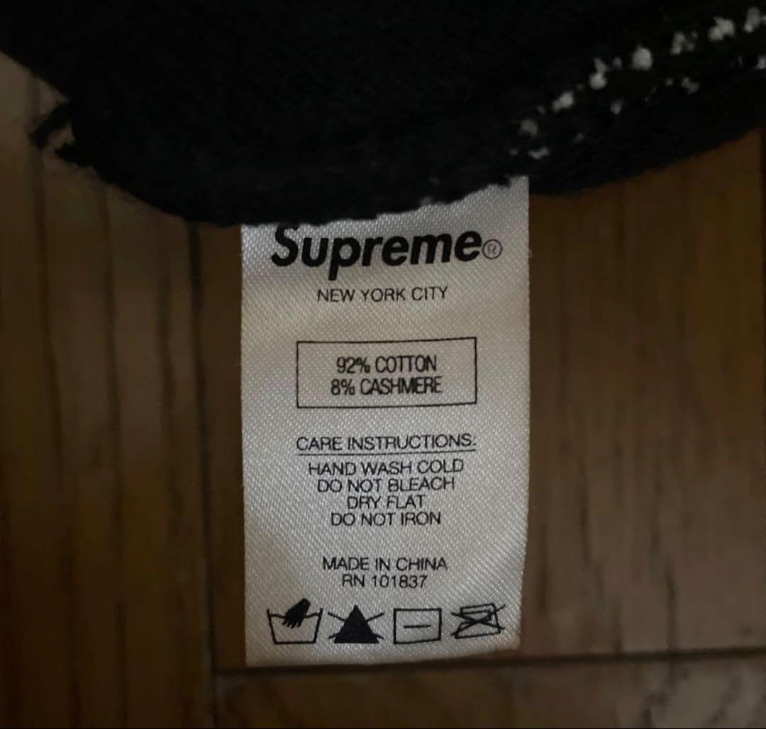 Supremeビッグロゴ ニットビーニー ブラック