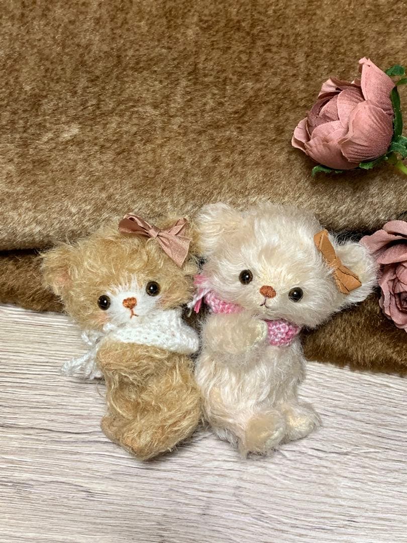 優しい毛色 テディベア ハンドメイドぬいぐるみ ぬいぐるみは家族