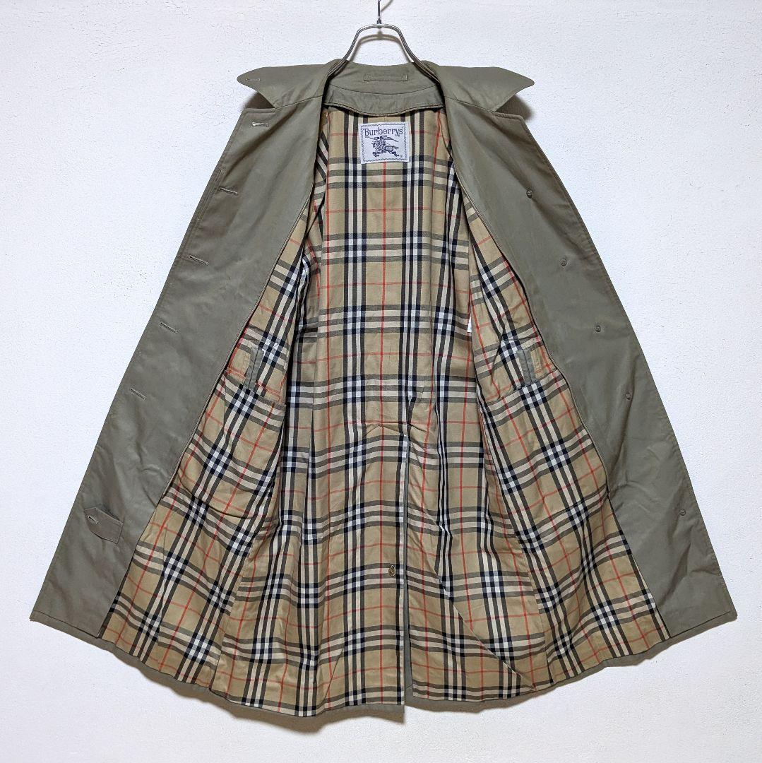 美品 80～90s バーバリー ステンカラーコート レディース 白タグ 玉虫13