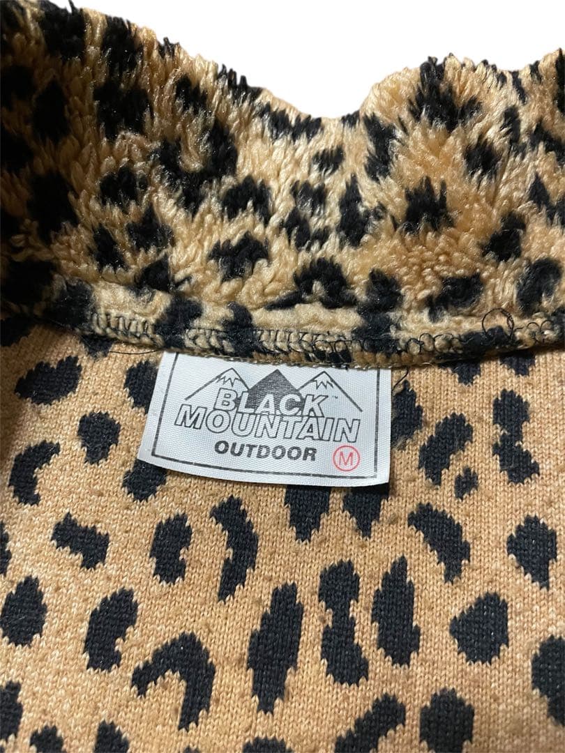 90s BLACK MOUNTAIN OUTDOOR レオパード フリースベスト