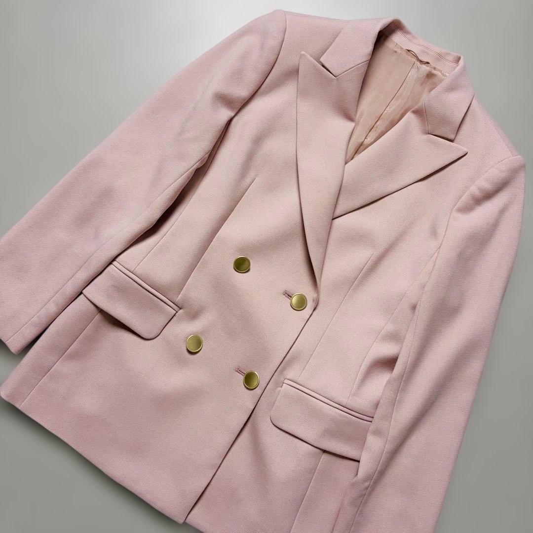 【美品✨23年モデル】アナイ ウールツイルストレッチ ダブルジャケット ピンク