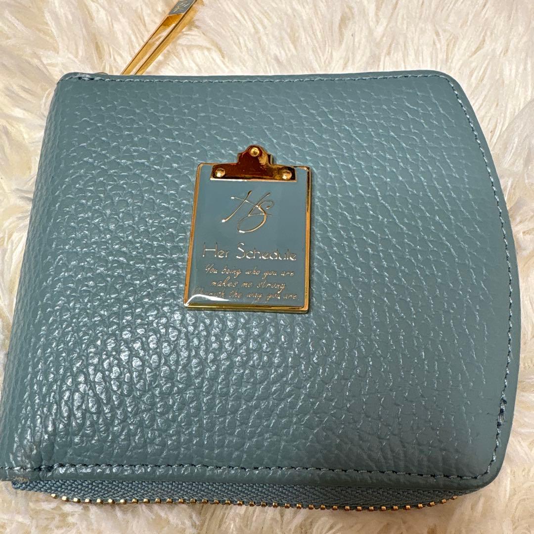 【美品】HerSchedule ハースケジュール　二つ折り財布　メゾンブルー